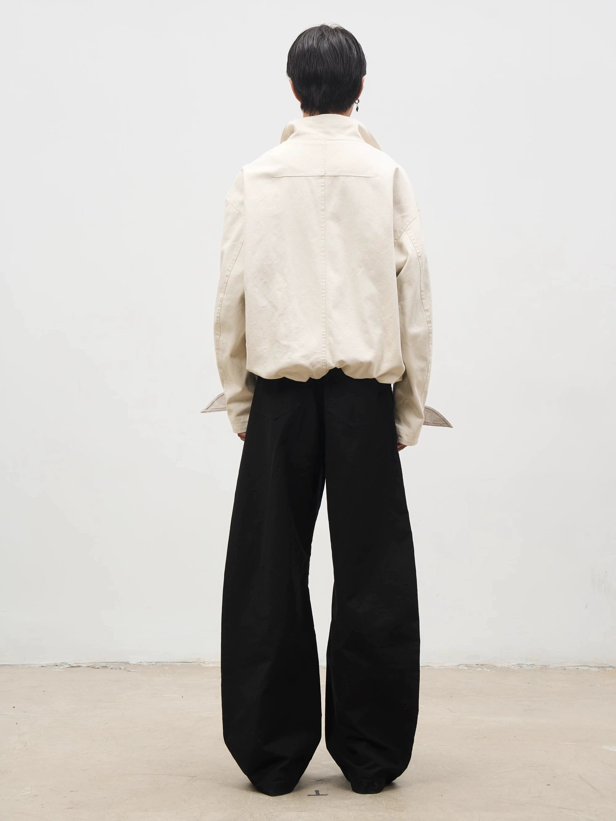 SOUTHFISH Stand-up Collar Loose Wash Canvas Jacket
