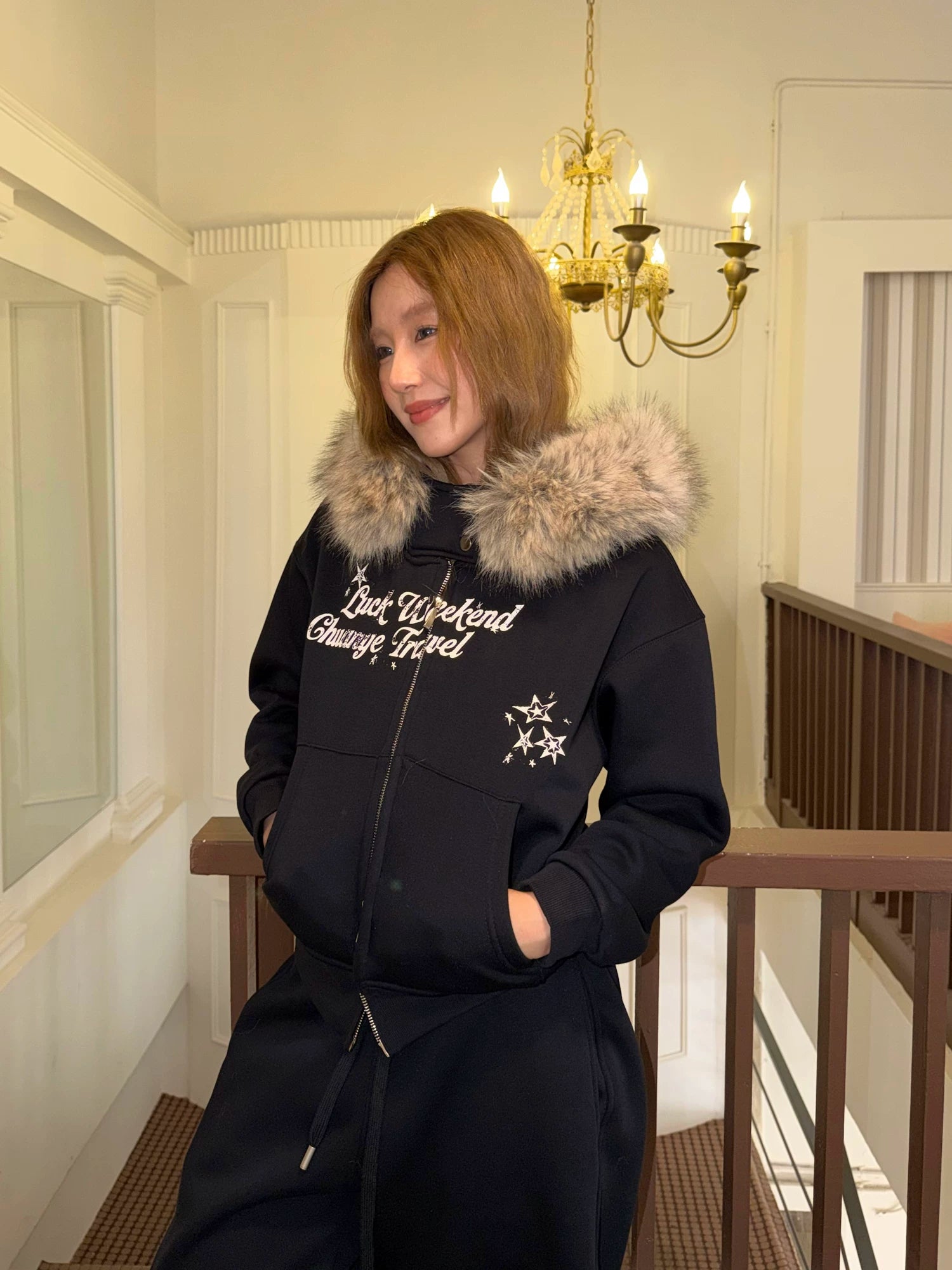 CCYE Removable Fleece Collar Short Jacket