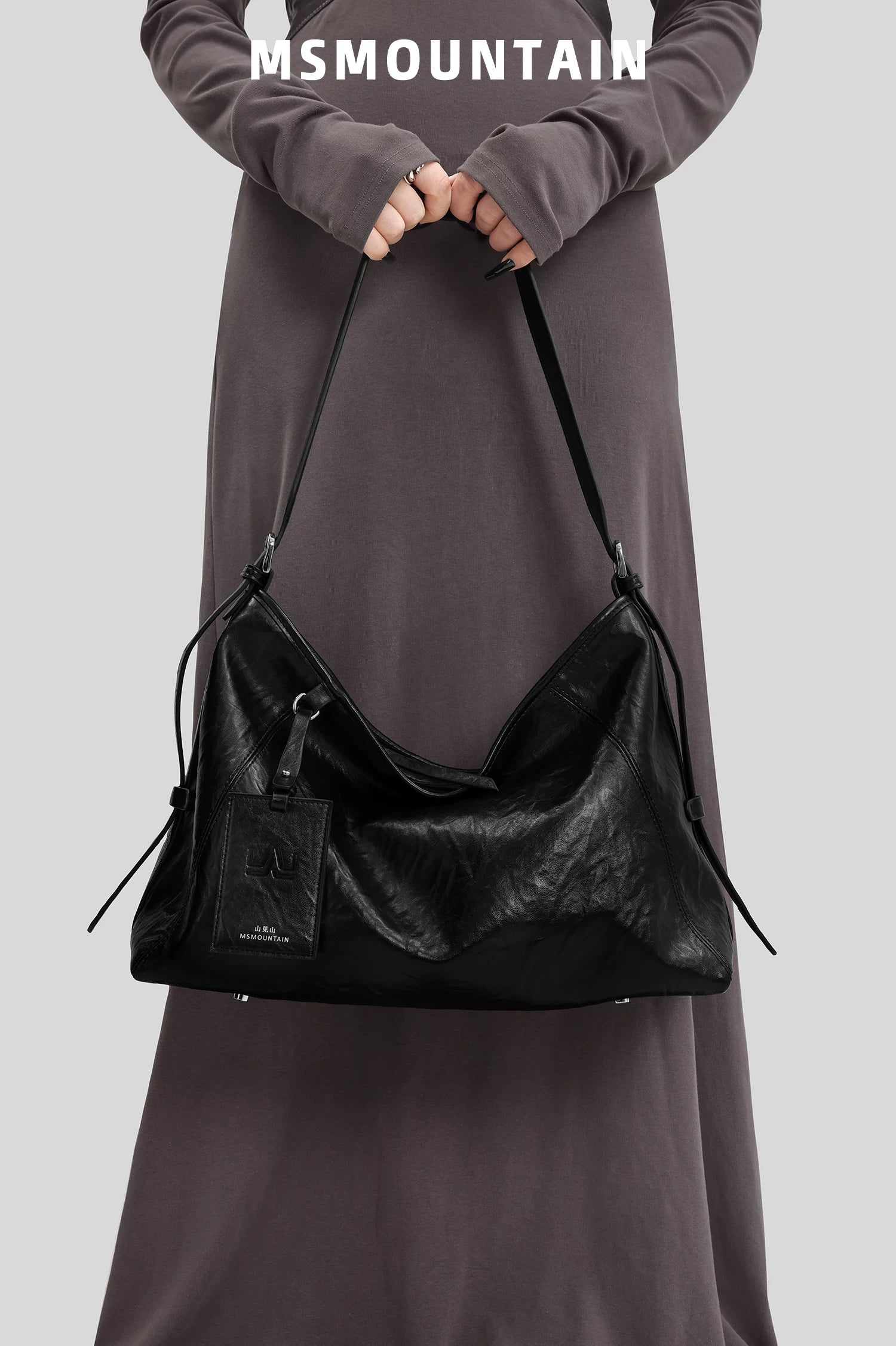Msmountain Leather Large Capacity Messenger Bag