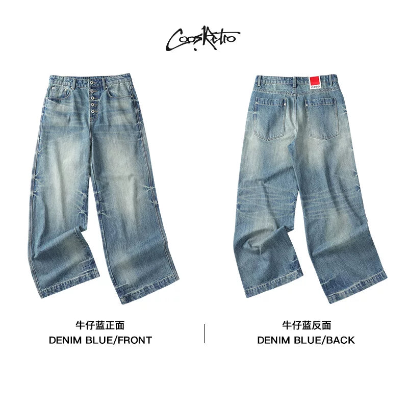 CoosRetro Old Straight Pull Casual Jeans