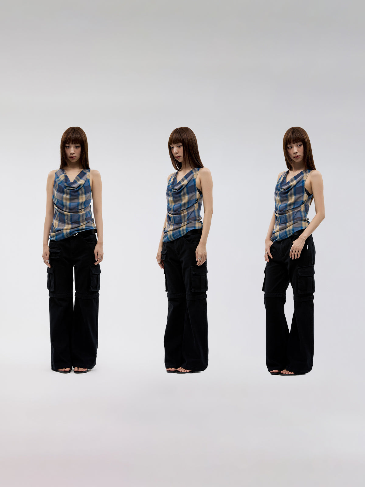 FUNKYFUN Removable Low-rise Straight-leg Pants