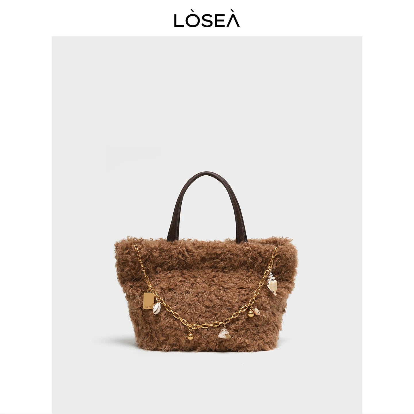 LOSEA Shell Chain Plush Tote Bag