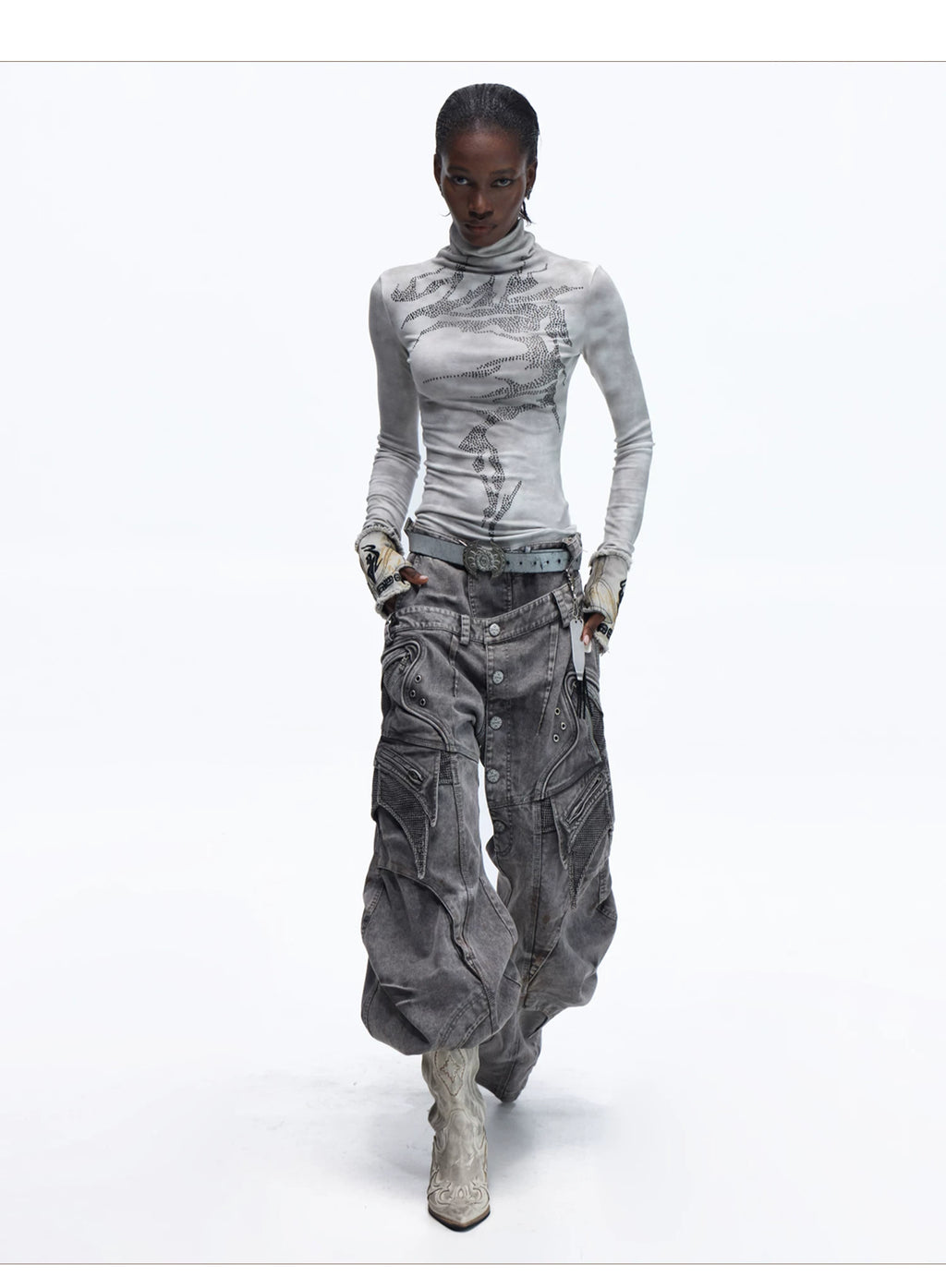 PERSONSOUL Hot Diamond Turtleneck Long Sleeve