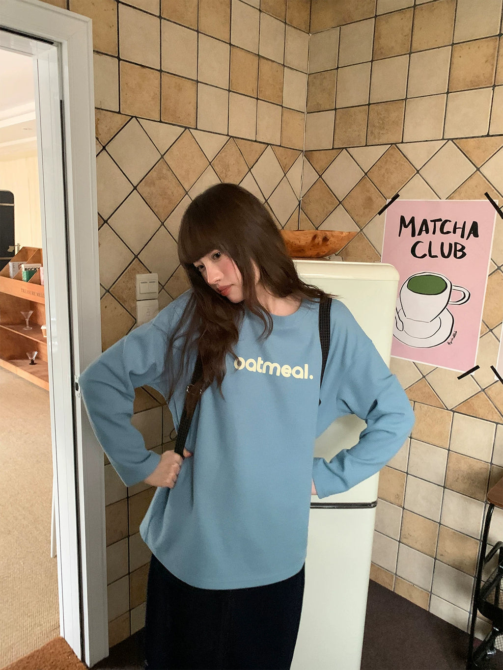 Kano Letter Foam Printed Waffle Long Sleeve