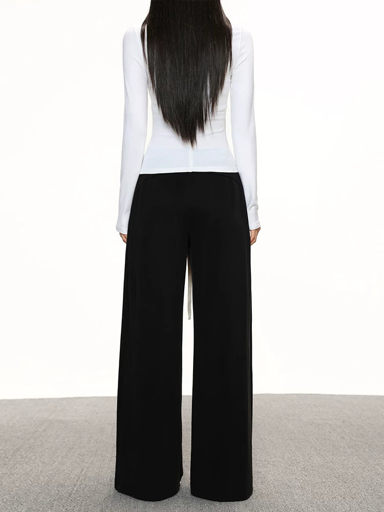 Cherry melody Vintage High Waist Wide Leg Casual Pants