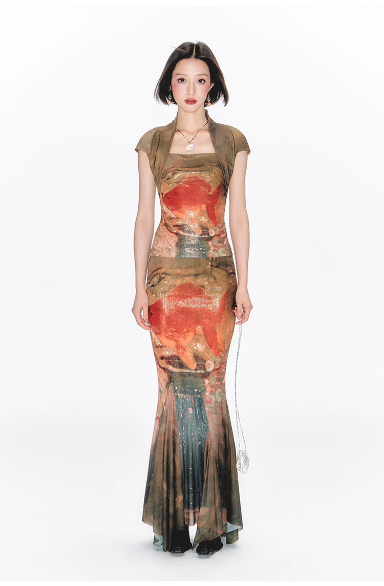 YEDM Goldfish Print Mesh Set