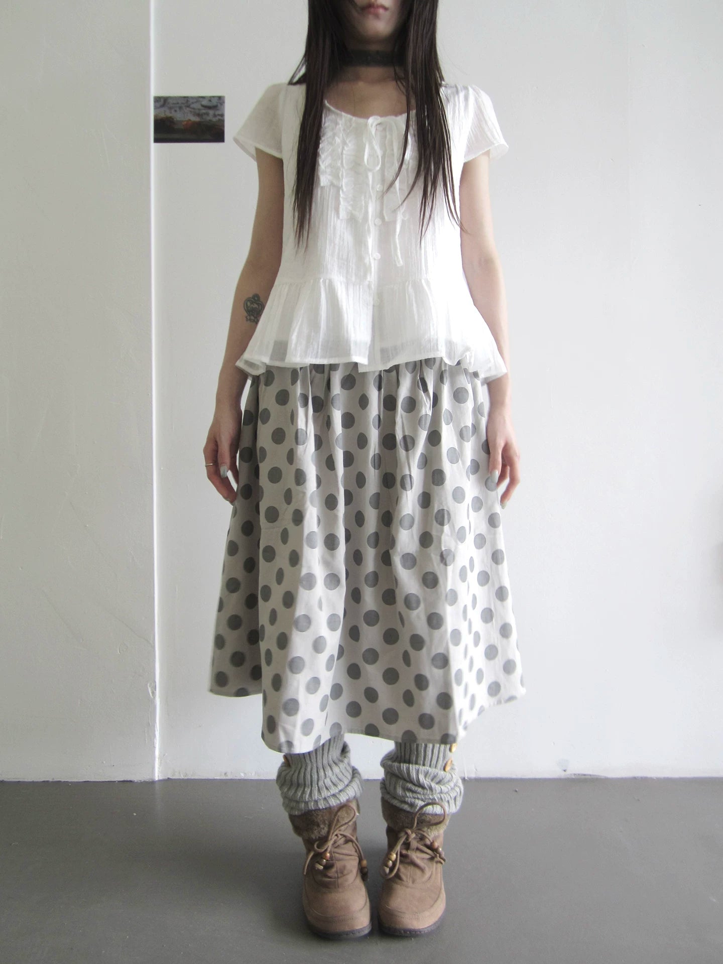 Ang: Project Vintage Versatile Loose Polka Dot Print Skirt