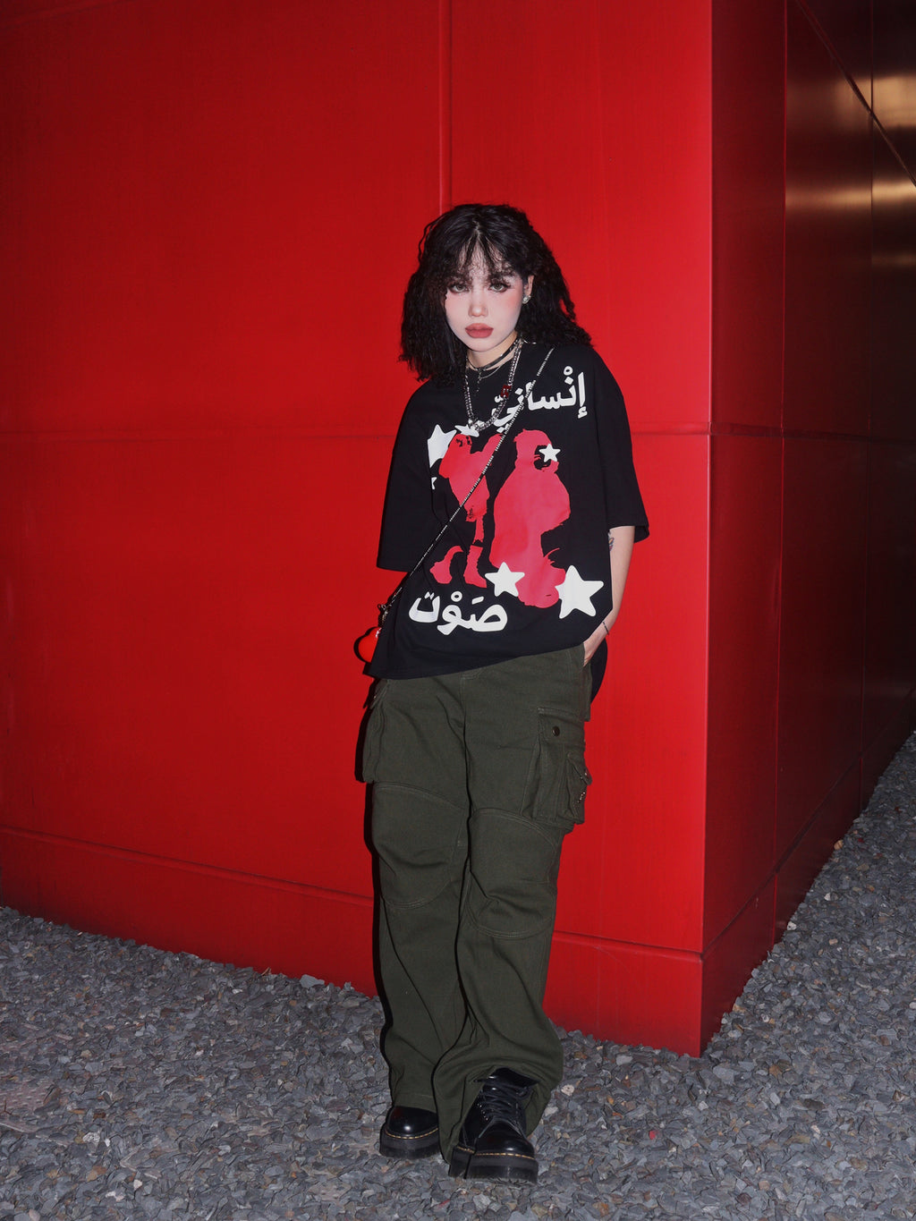 Human voices star portrait print Tee