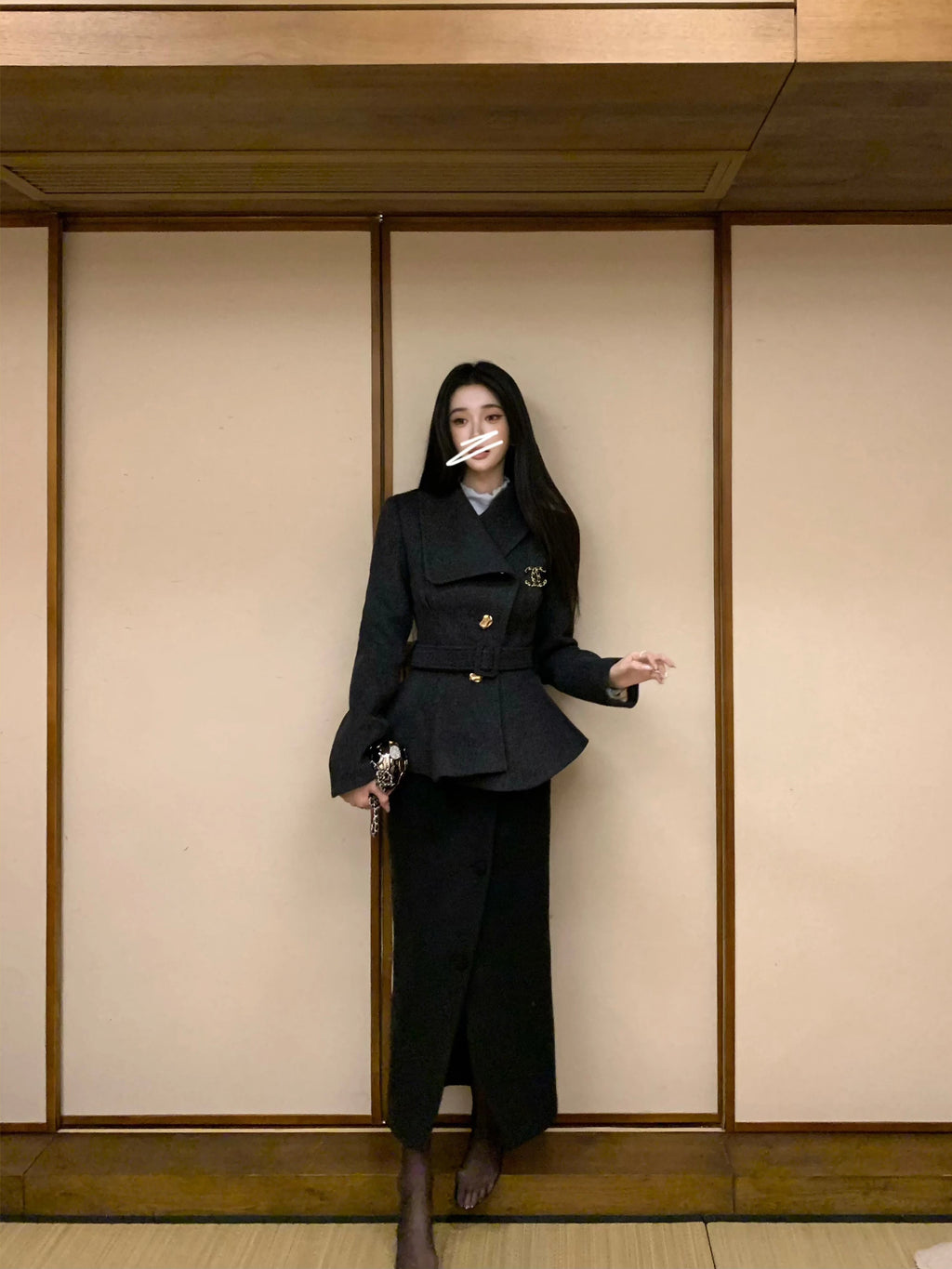 Barb Chill Premium Padded Wool Short Jacket Woolen Skirt