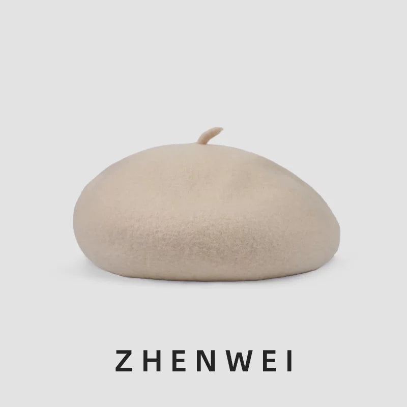 ZHENWEI Cloud Woolen Pure Wool Beret