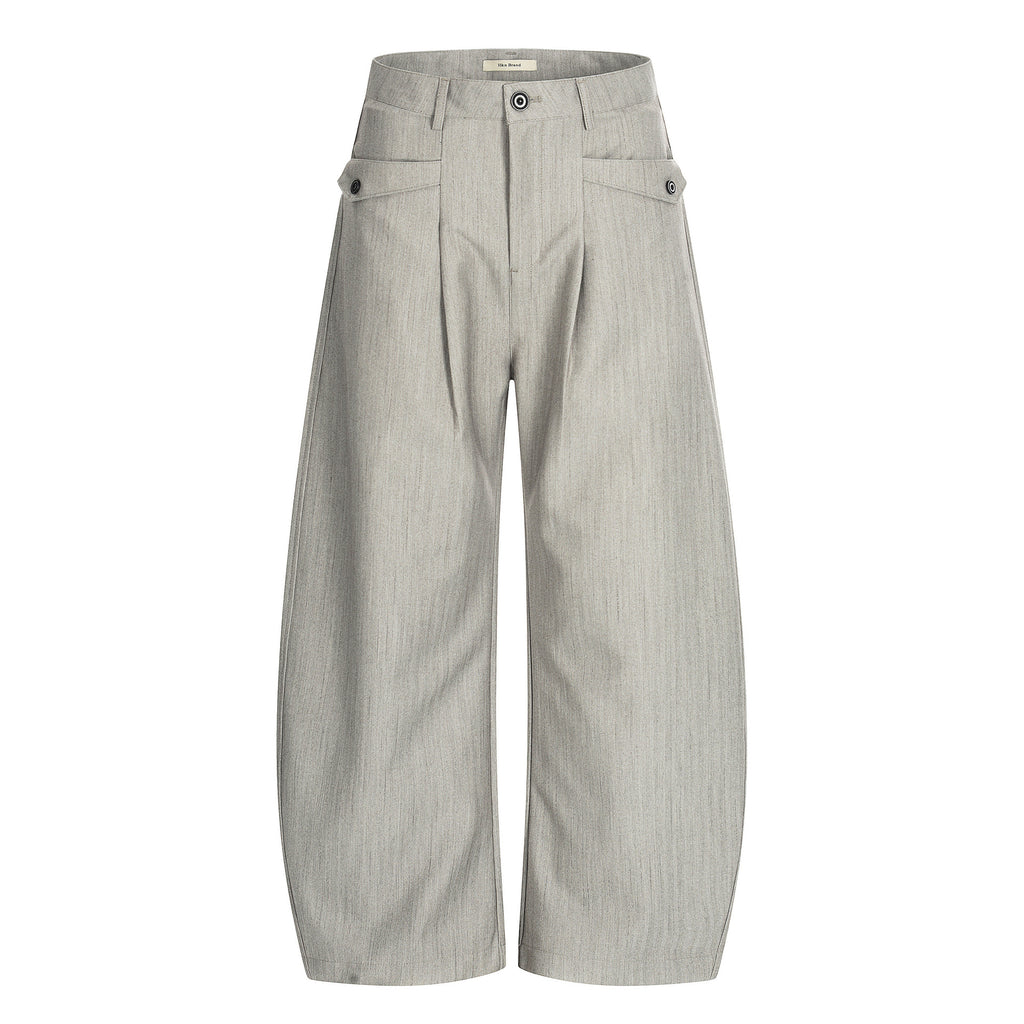 11KN Retro Double-pleated Loose Casual Trousers