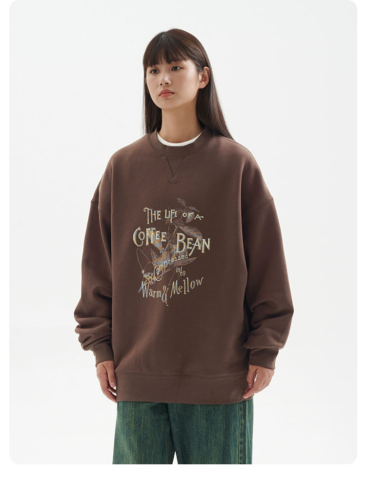 BUTTBILL Coffee heavy 100% Cotton 500g double-sided printed sweatshirt