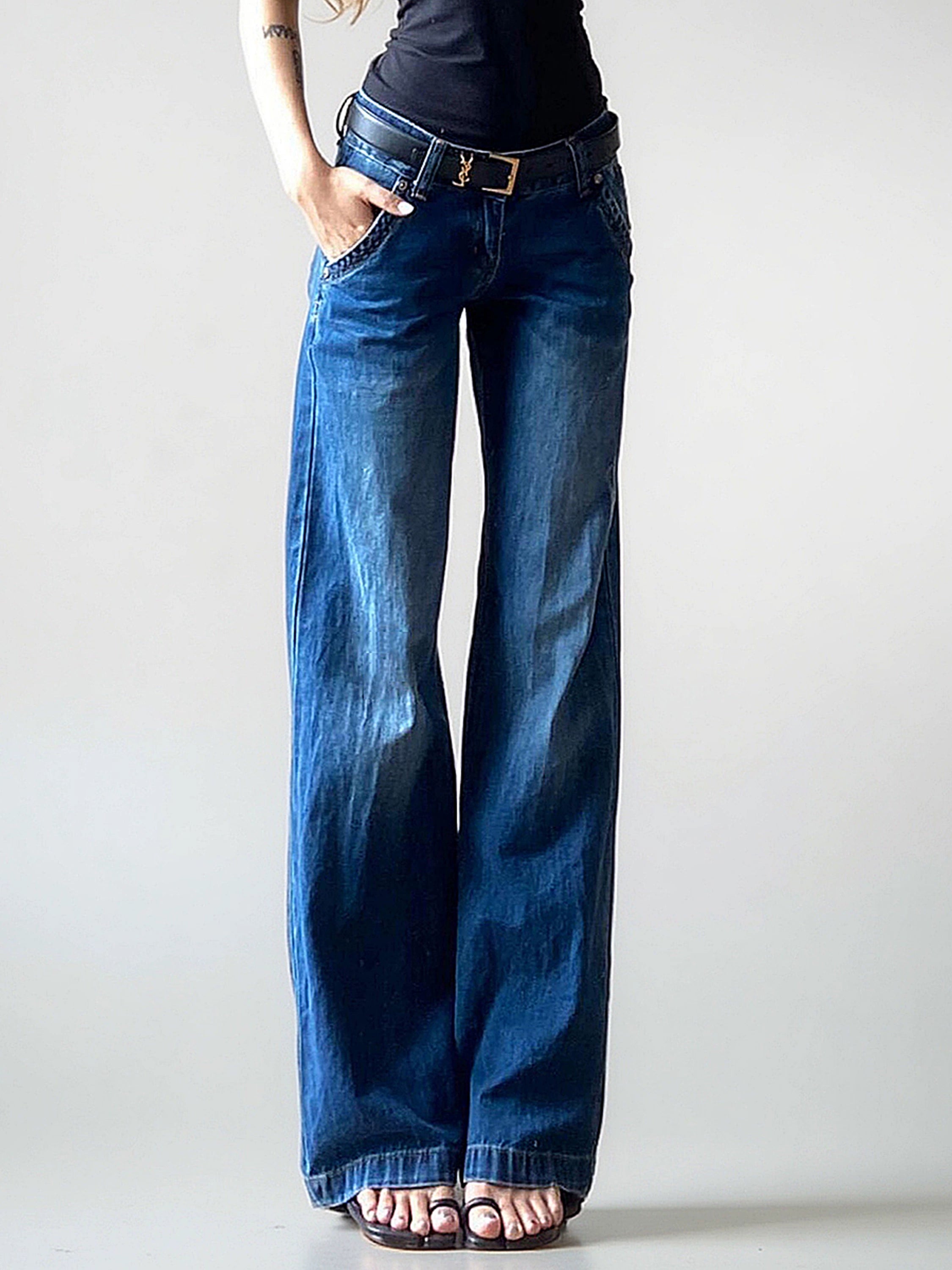 SHESEEK Vintage Spice Girl Low Waist Skinny Straight Jeans
