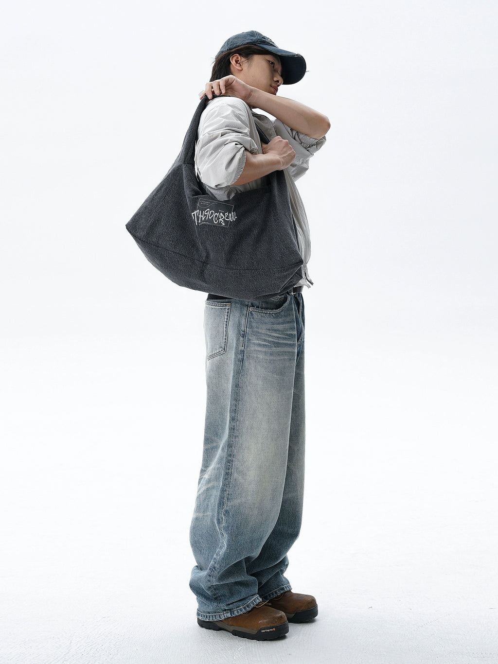 TH90 Retro Washed Denim Shoulder Messenger Commuter Bag