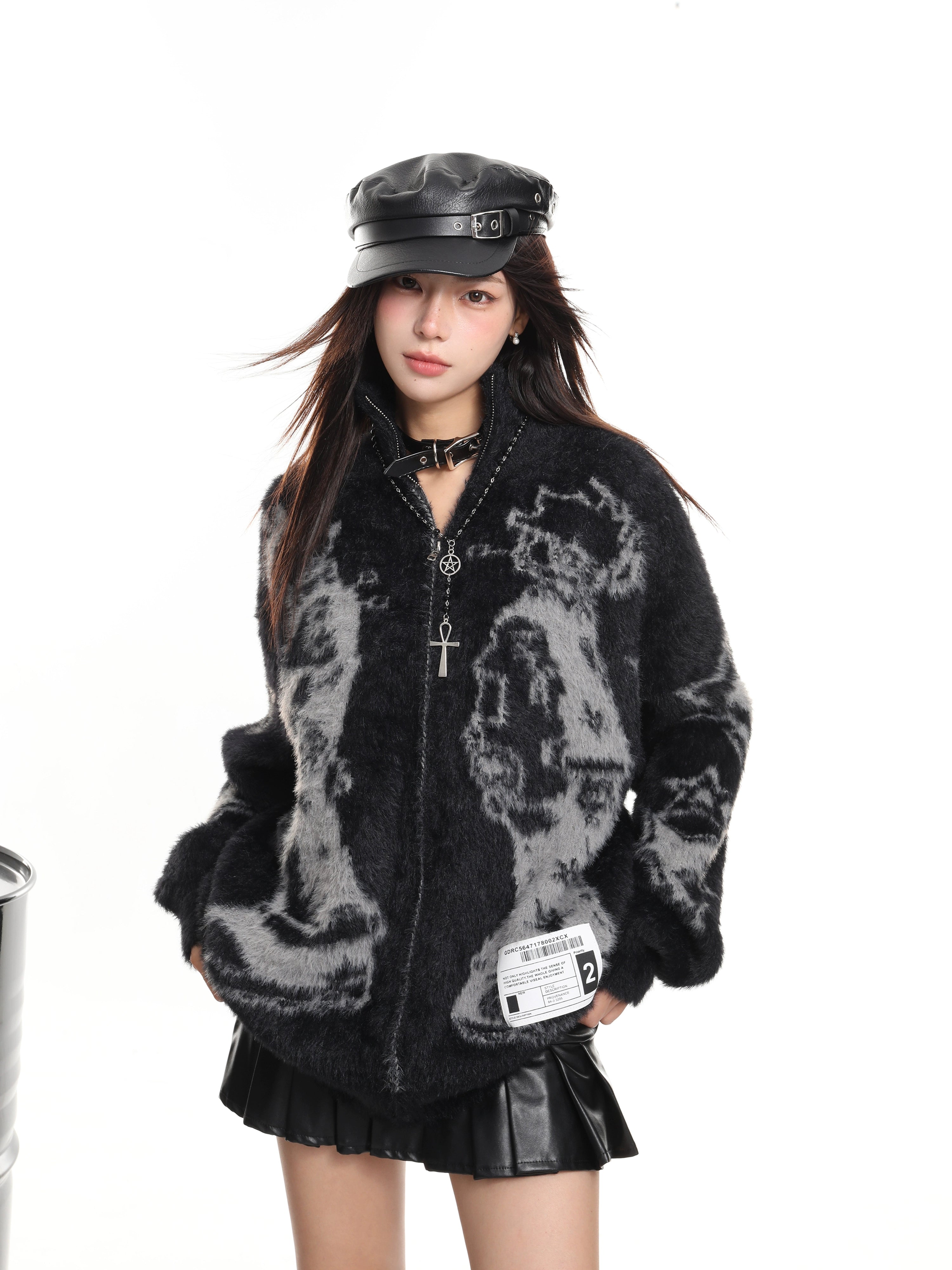 KDASE Jacquard Soft Waxy Knitted Jacket