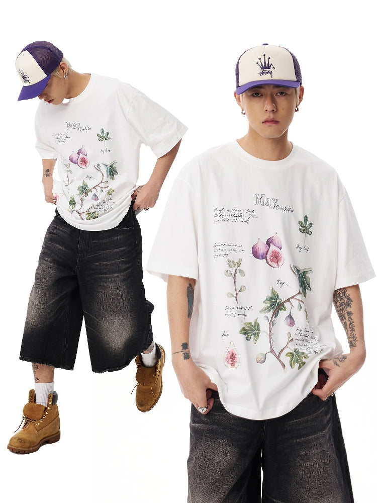 CoosRetro Fig Hand-painted Printed Tee