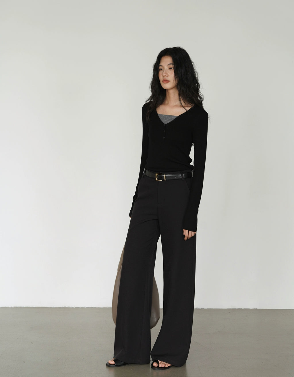 EIGHTHMONTH Fake Two-piece Slim-fit Knitted Sweater