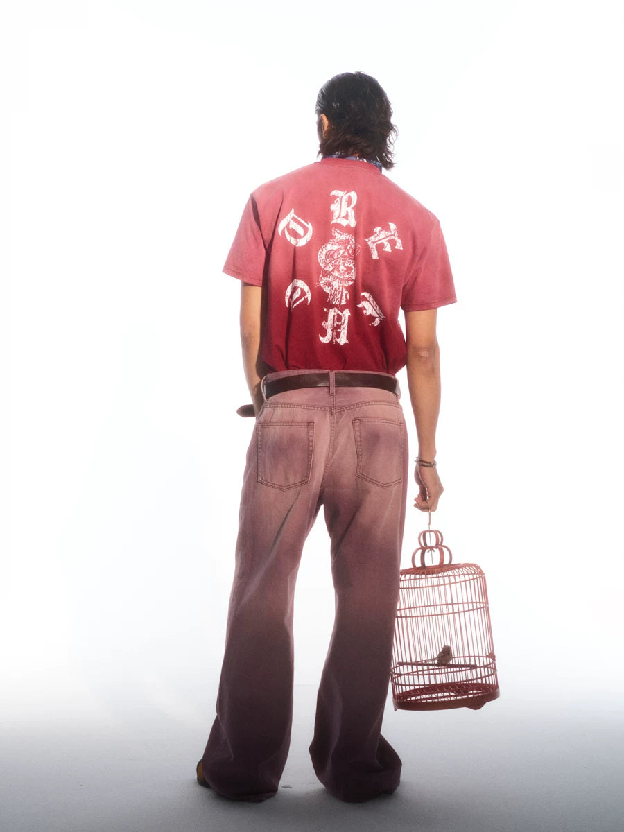 TREClub Retro Gradual Change Print Casual Tee