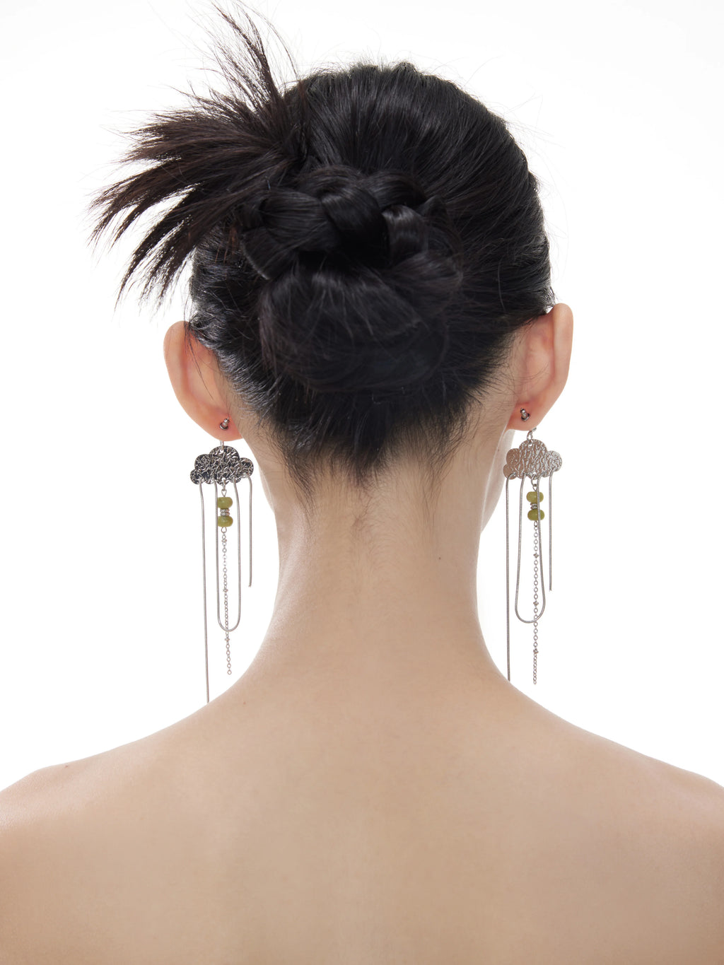 NO SOLUTION High-end Silver Snake Bone Earrings