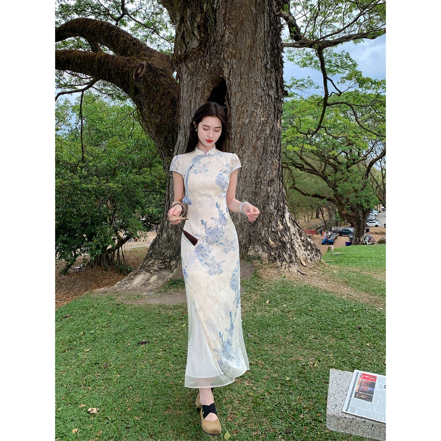 ZIHE Floral Improved Cheongsam Dress