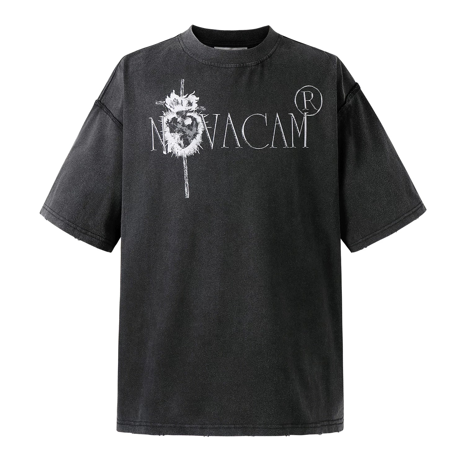 NOVACAM Edging Reverse Stitching Casual Tee