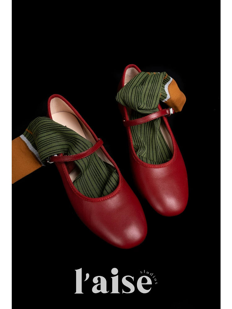 L'aise Comfortable Retro Flat Casual Mary Jane Shoes