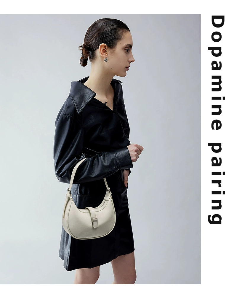 Neeley Niche French Leather Underarm Bag Saddle Bag