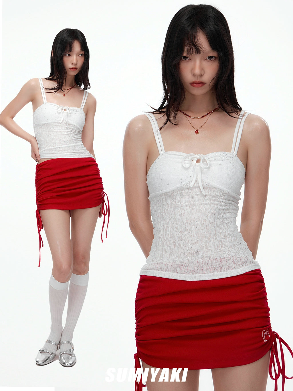 SUMIYAKI Millet Bead Double Necklace