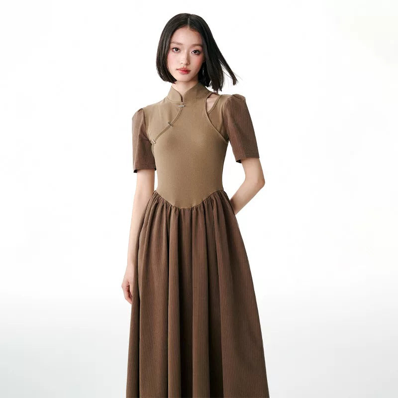 YEDM Metal Buckle Short-sleeved Dress