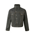 MADEEXTREME Stand-up Collar Casual Denim Jacket