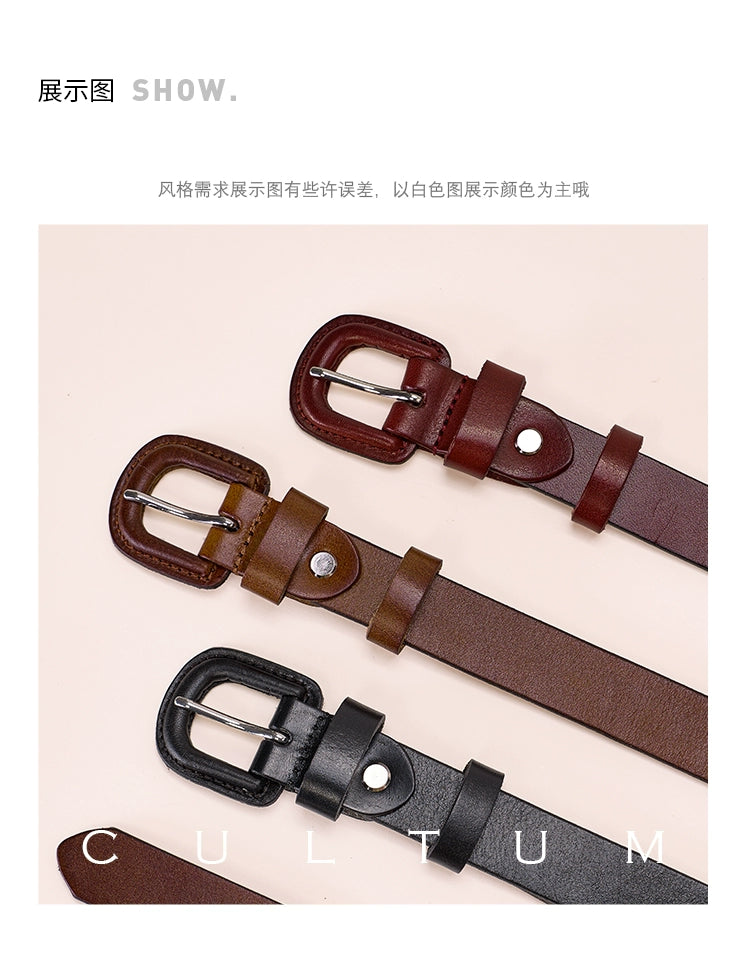 CULTUM Vintage Buckle Simple Versatile Leather Belt