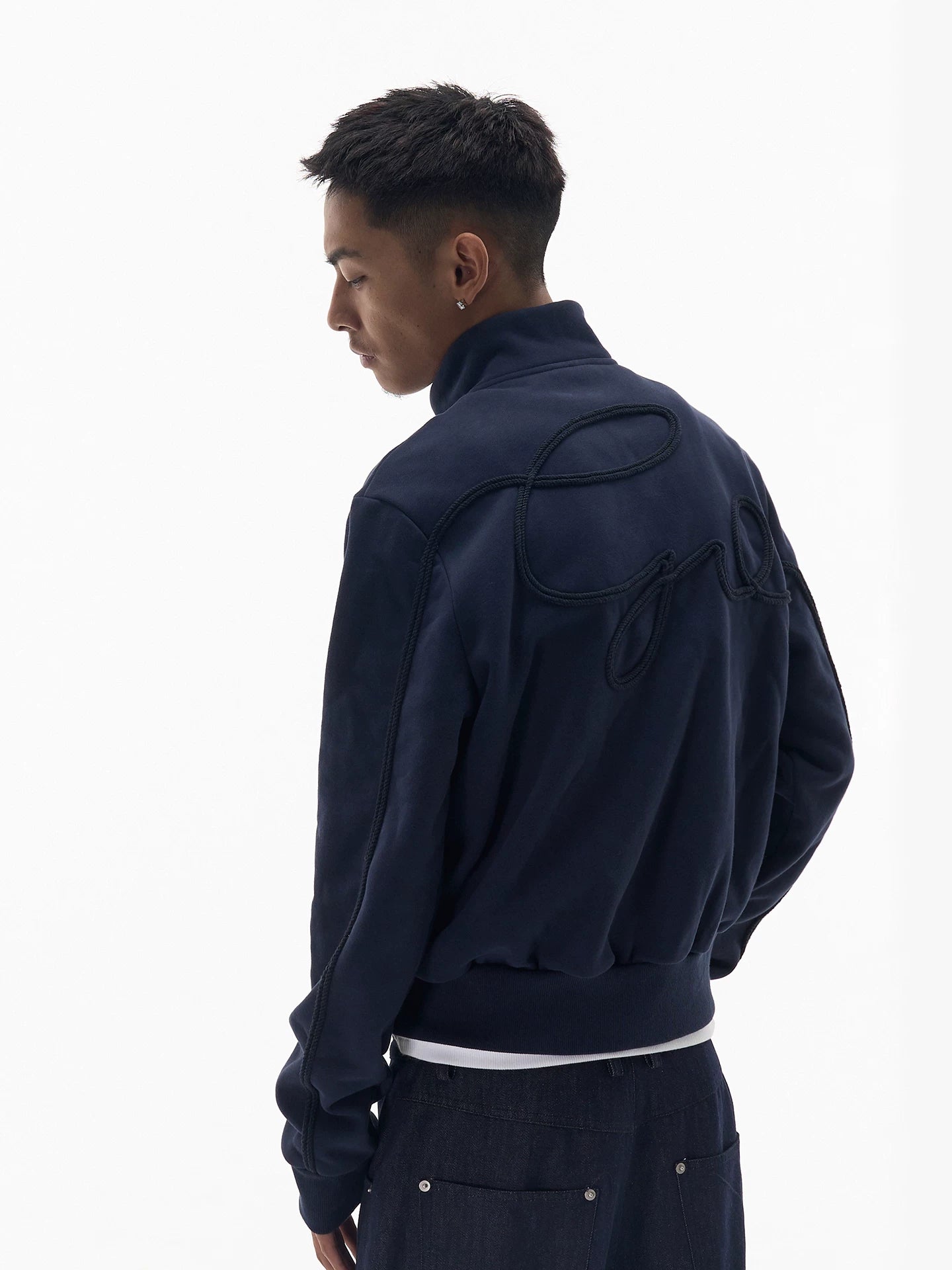 WebSurfGroup Twist Rope Embroidered Stand-up Collar Embroidered Jacket