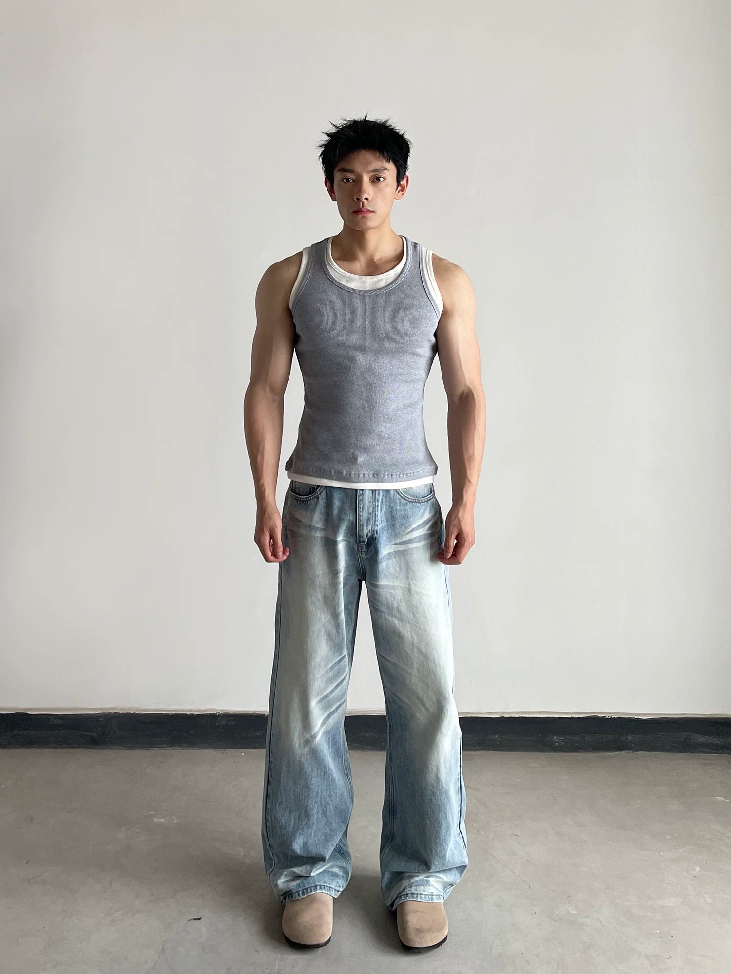 DAY NY I-shaped Fake Two-piece Slim-fit Vest