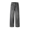 11KN Retro Old Polished White Velvet Straight Jeans