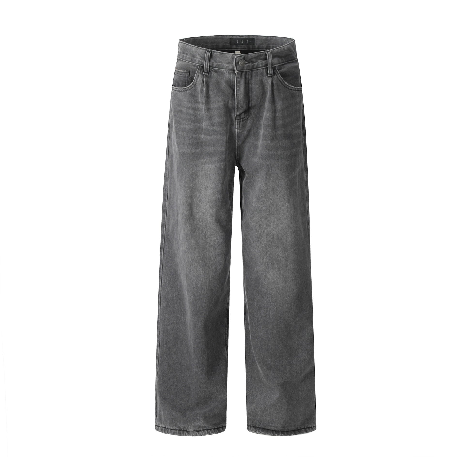 11KN Retro Old Polished White Velvet Straight Jeans