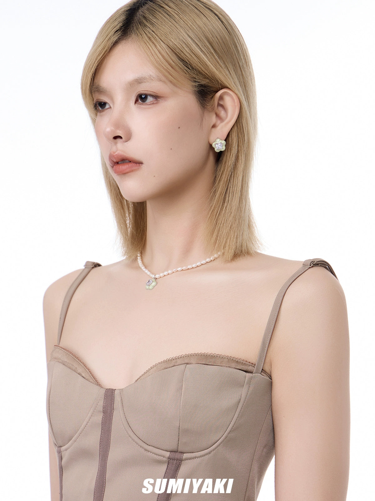 SUMIYAKI Natural Freshwater Pearl Clavicle Chain