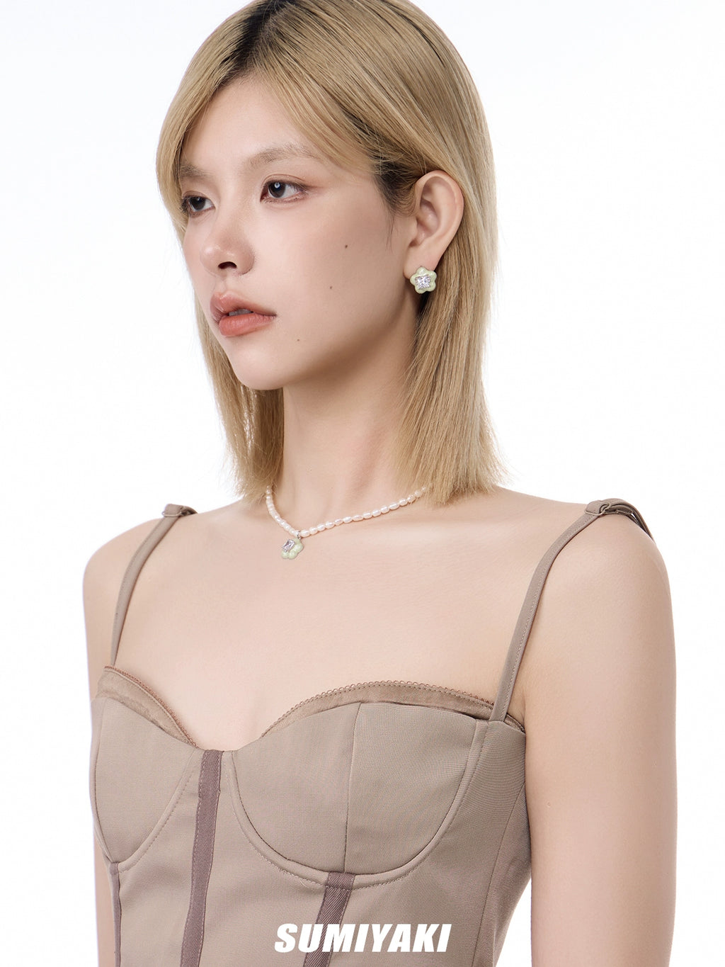 SUMIYAKI Natural Freshwater Pearl Clavicle Chain