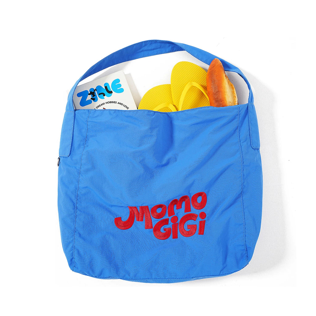 Momogigi Contrasting Color Embroidery Large Capacity Tote Bag