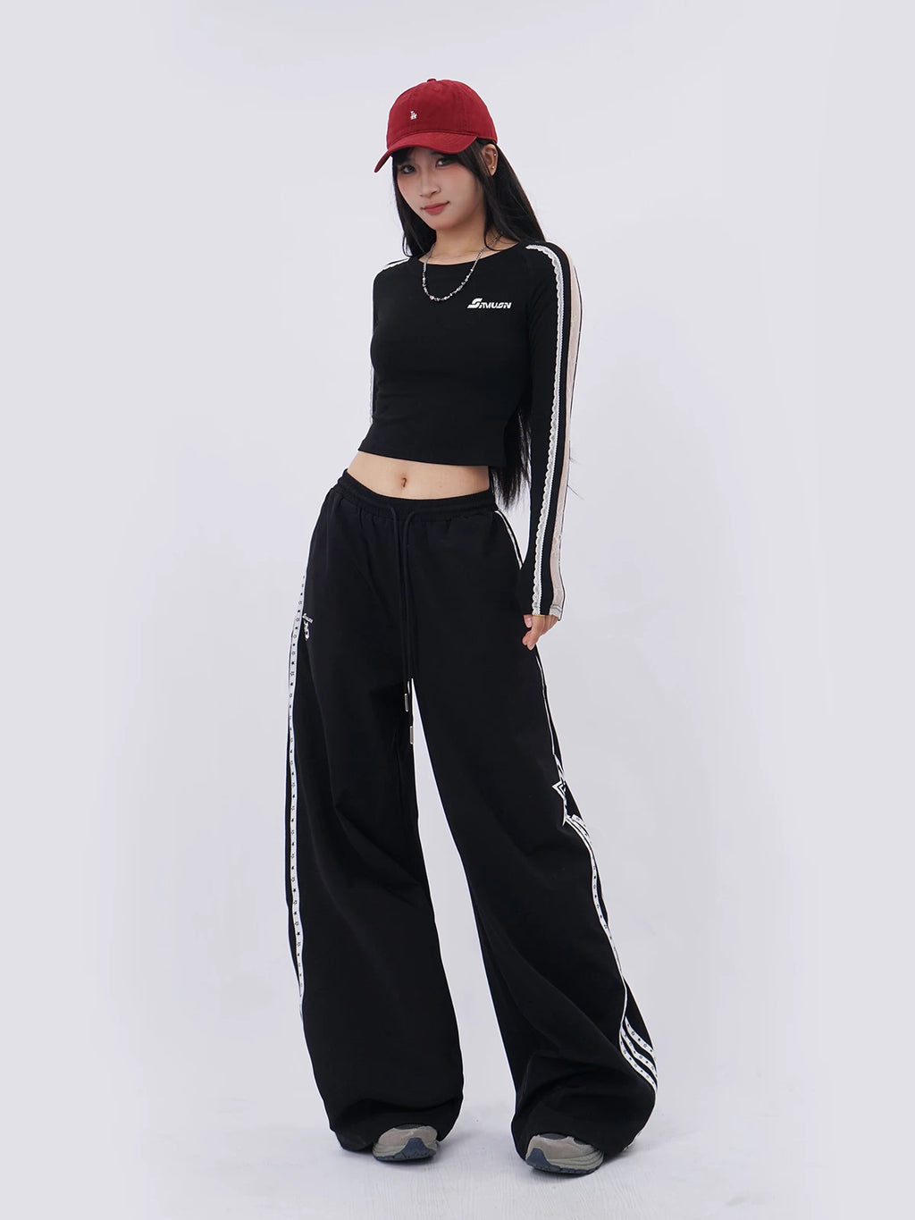 SAMUSAN Super Sa Lace Splicing Short Long Sleeve