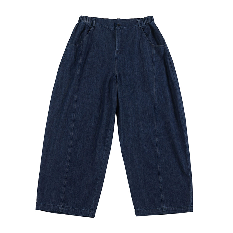 NOEARS Vintage Elastic Waist Loose Wide Leg Jeans