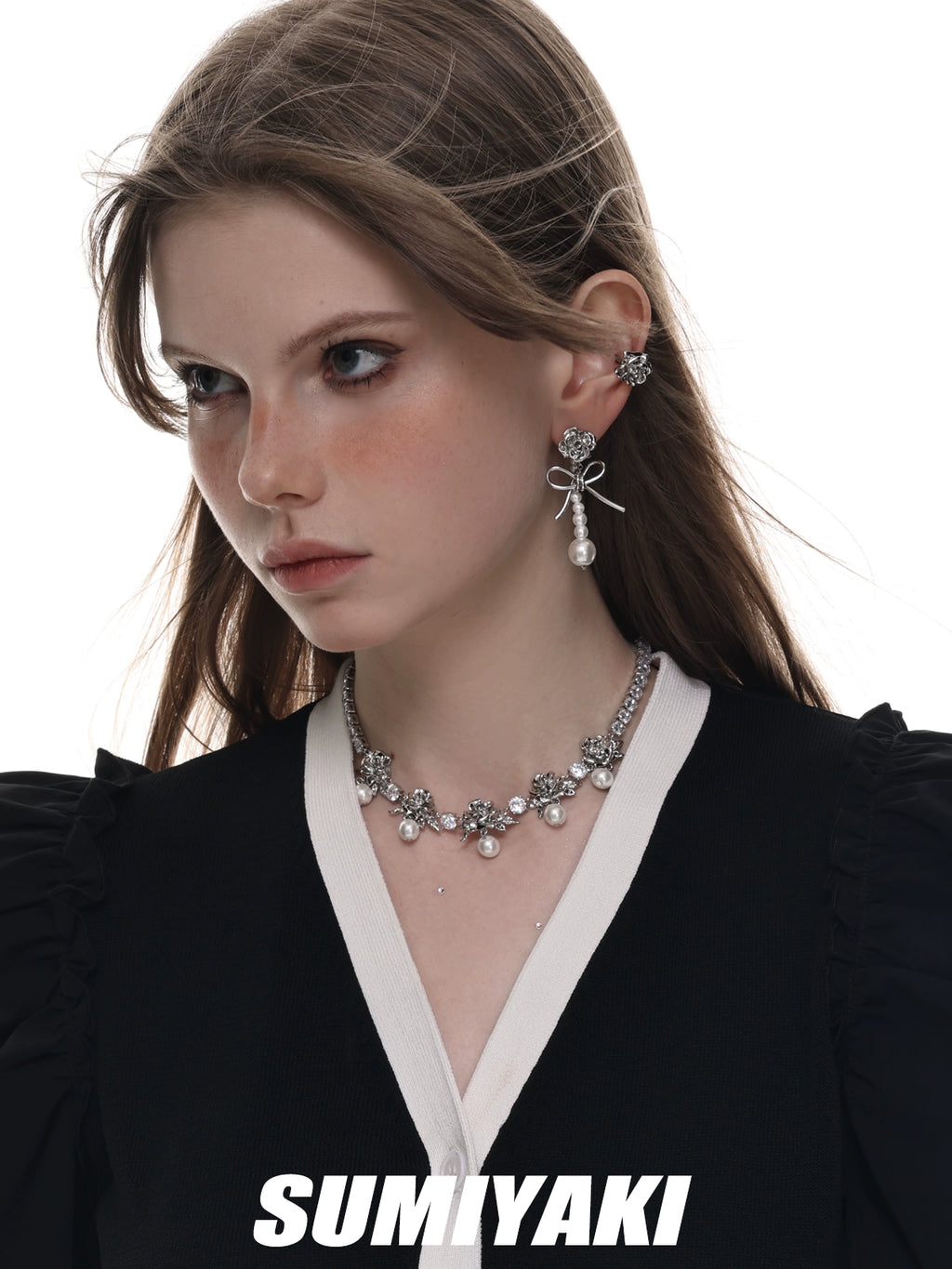 SUMIYAKI Full Diamond Rose Premium Necklace