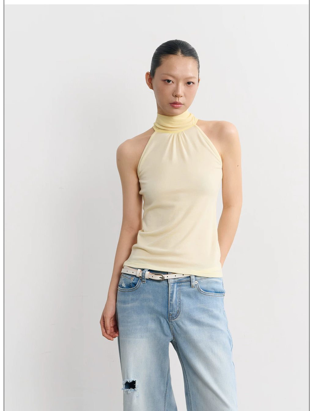 LINY LIBERTY Simple and Relaxed High Elastic Neck Vest