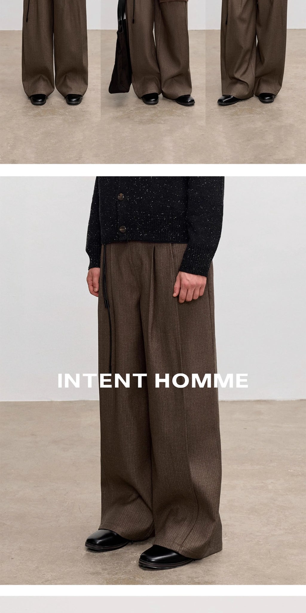 INTENT Dark Pattern Pull Structure Pleated Trousers