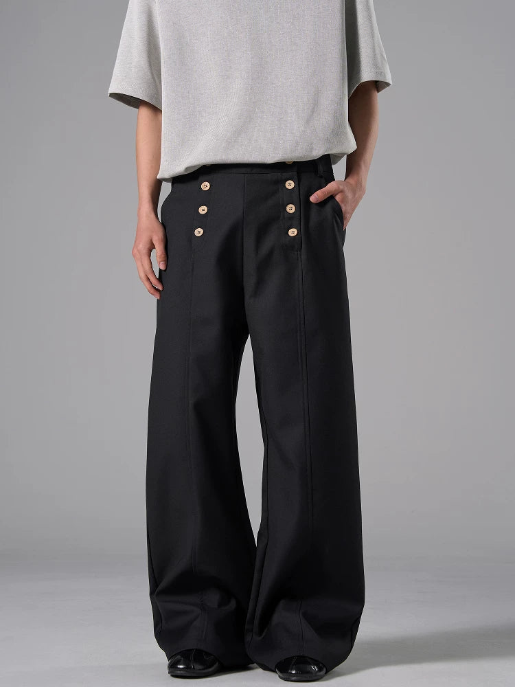 TRUQUEST Vintage Double-breasted Casual Pants