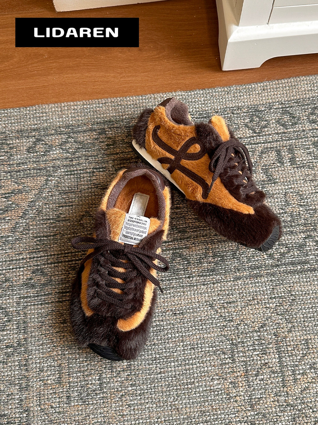 Lidaren Produced Leather Warm Retro Casual Shoes
