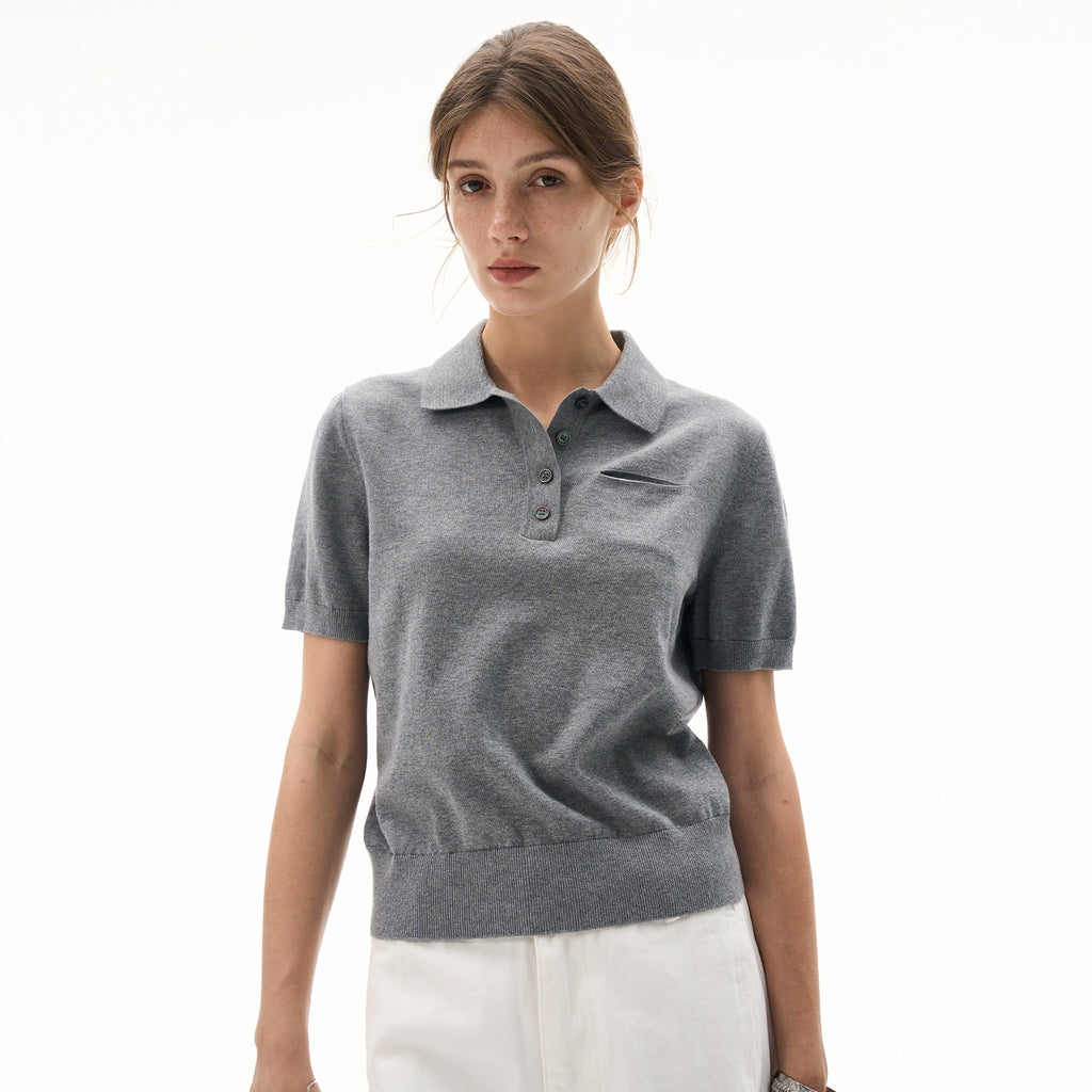 MADWITCH Vintage Front Shoulder Knitted Slim Tee