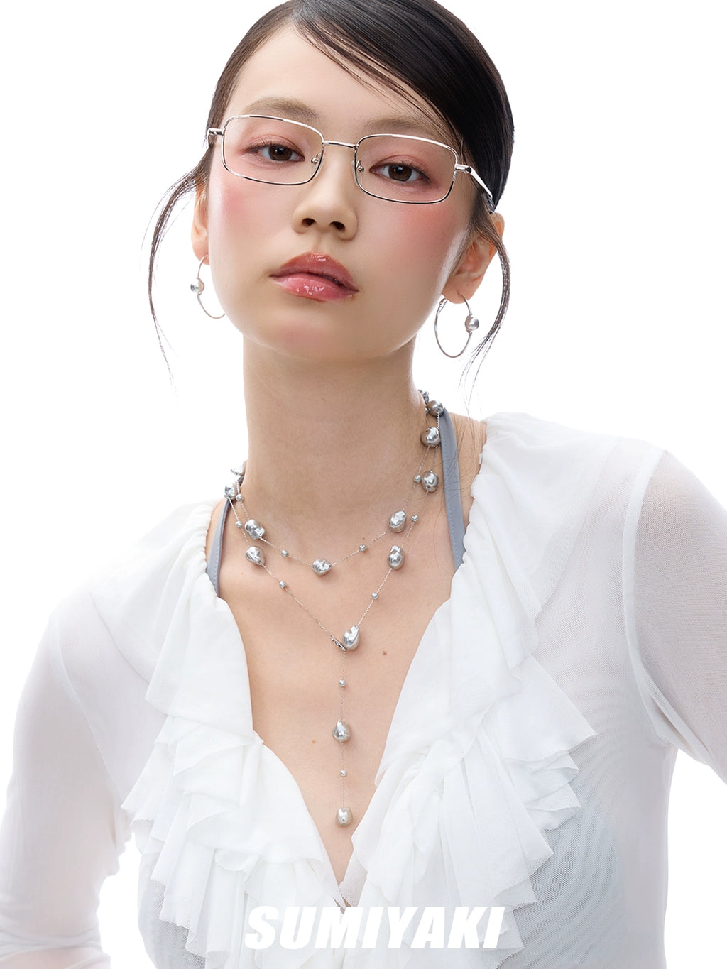 SUMIYAKI Pearl Clavicle Y Necklace