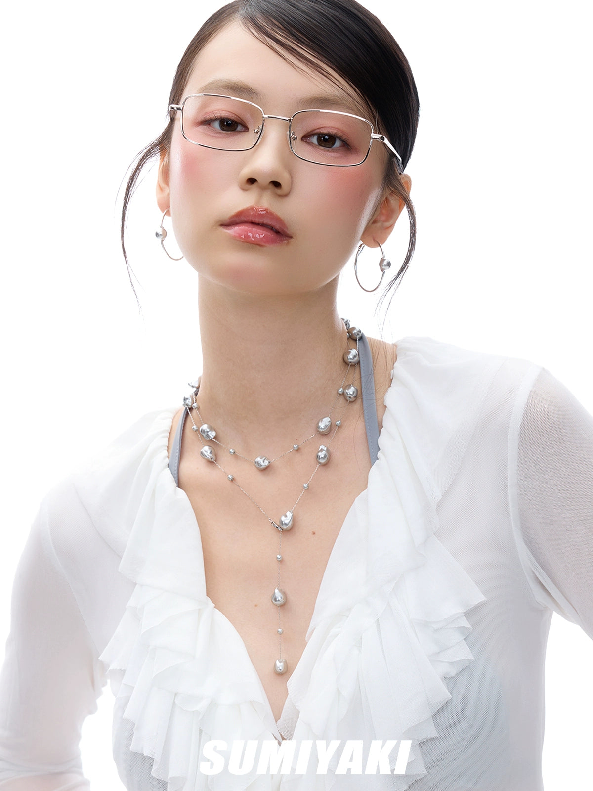 SUMIYAKI Pearl Clavicle Y Necklace