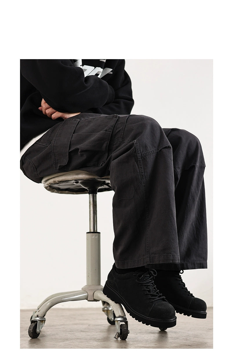 FANGSANHUO Anti-suede Thick-soled Vintage Cargo Round-toe Shoes