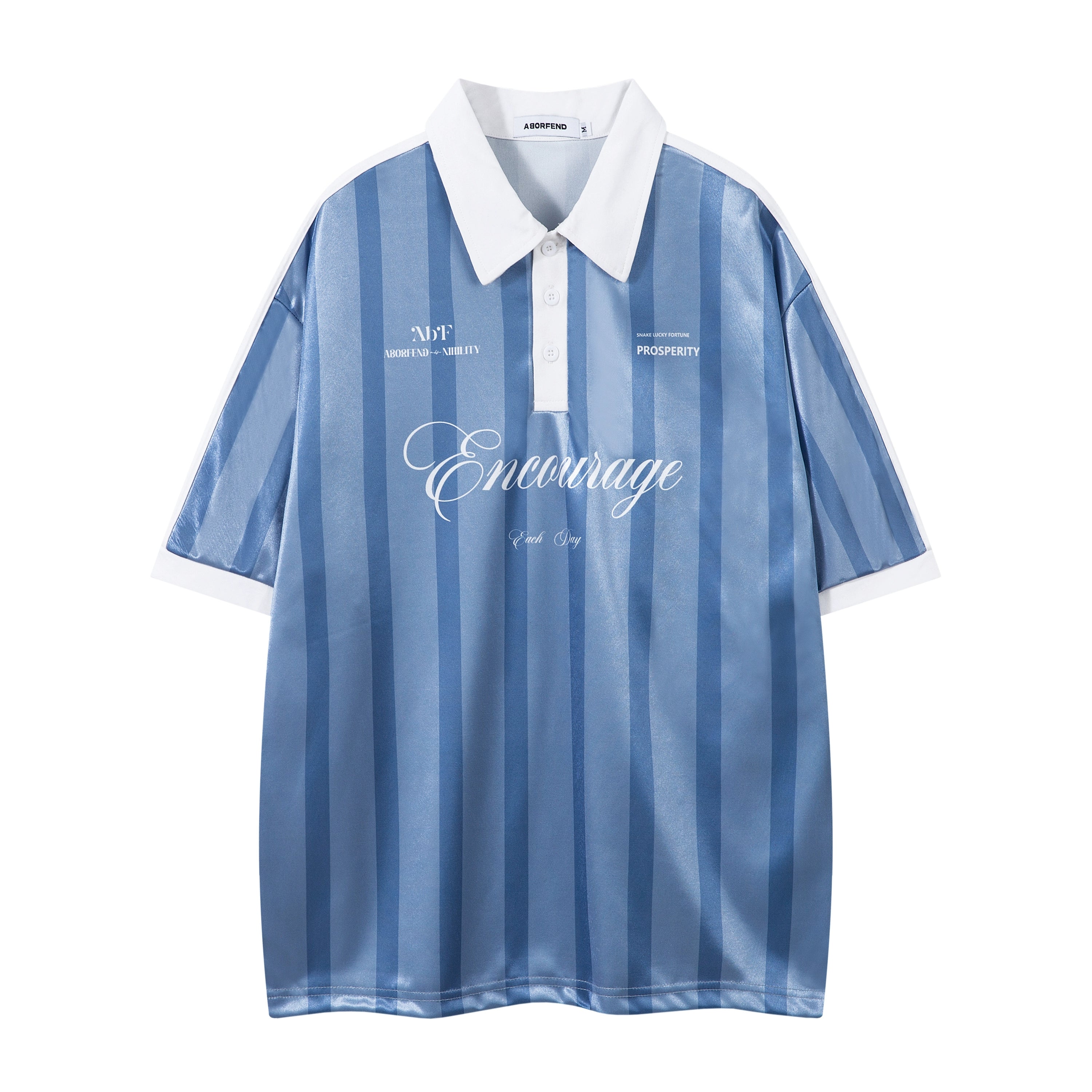 BeOurRule Striped Badge Polo Collar Tee